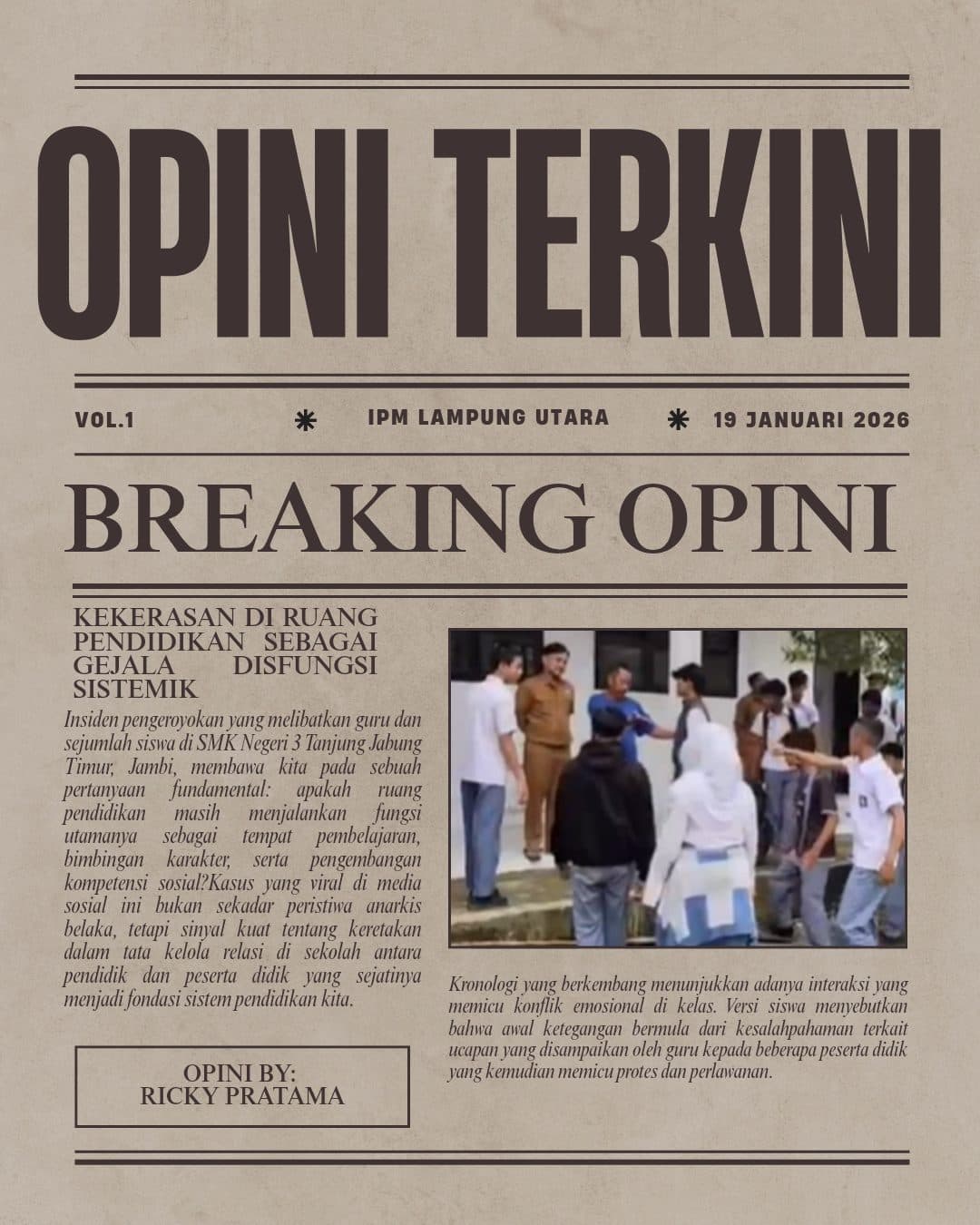 Kekerasan di Ruang Pendidikan sebagai Gejala Disfungsi Sistemik
